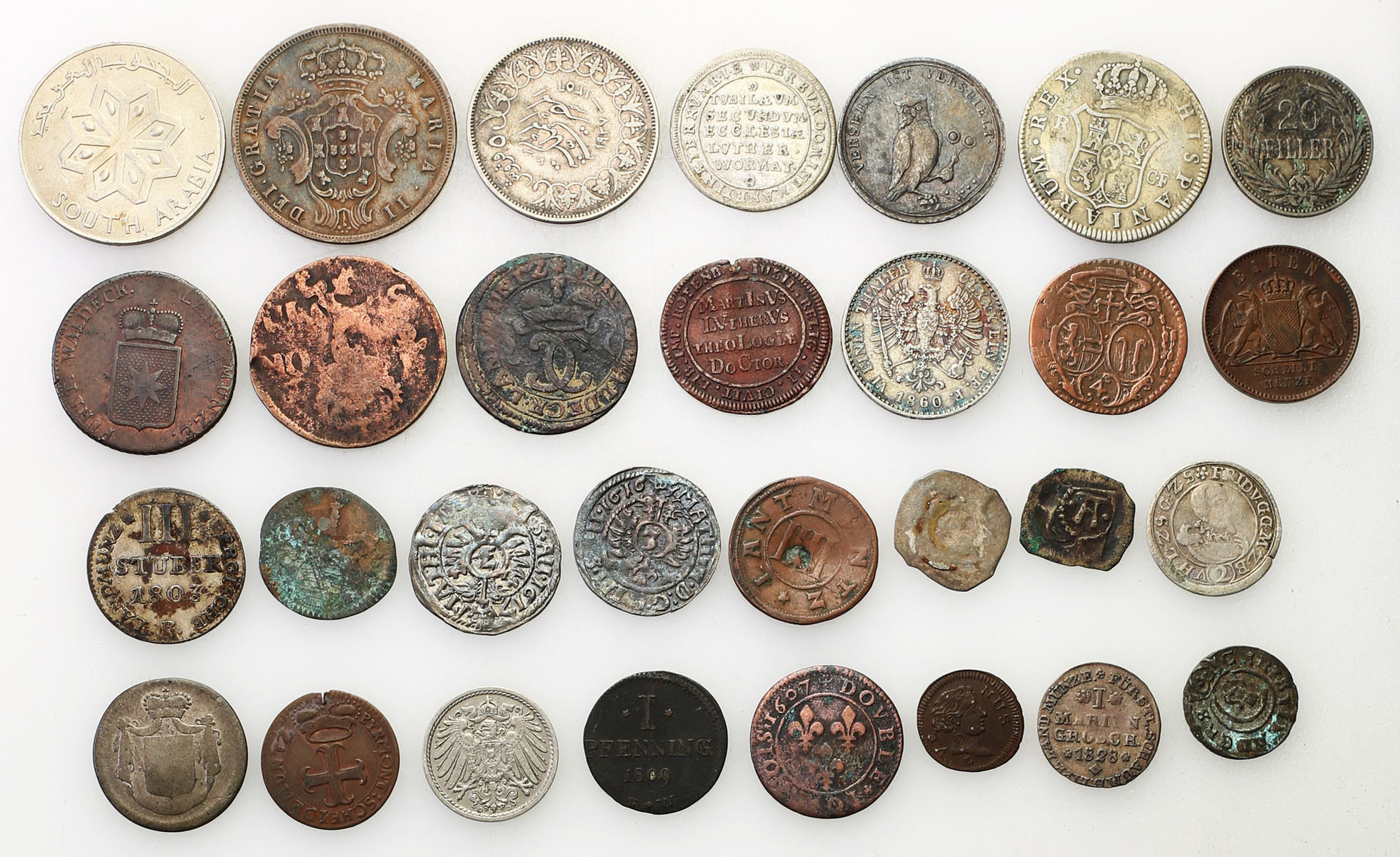 Świat – Austria, Niemcy, Hiszpania, Francja, Portugalia, zestaw 30 monet